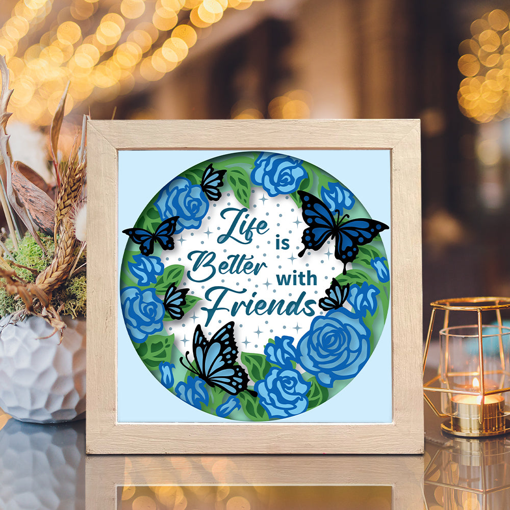 Friendship 4 – 3D Paper Cut Shadow Box File - Cricut File - (8x8 inches) - VEKTOR KRAFT