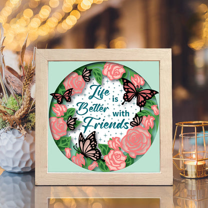 Friendship 4 – 3D Paper Cut Shadow Box File - Cricut File - (8x8 inches) - VEKTOR KRAFT