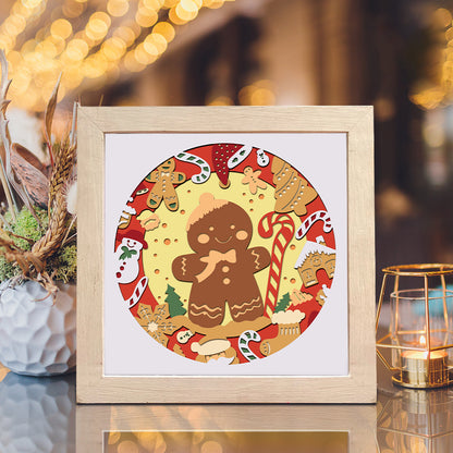 Gingerbread – 3D Christmas Paper Cut Shadow Box File - Cricut File - (8x8 inches) - VEKTOR KRAFT