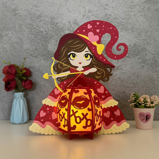 Girl Valentine - 3D Valentine Paper Lantern File  - Cricut File  - VEKTOR KRAFT