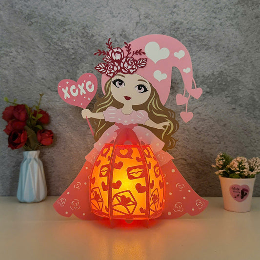 Girl Valentine 2 - 3D Valentine Paper Lantern File  - Cricut File  - VEKTOR KRAFT