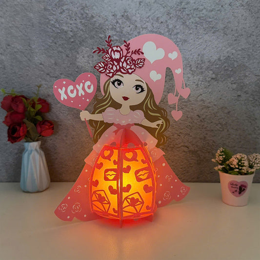 Girl Valentine 2 - 3D Valentine Paper Lantern File  - Cricut File  - VEKTOR KRAFT