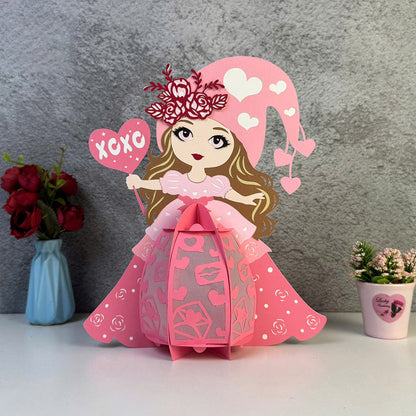 Girl Valentine 2 - 3D Valentine Paper Lantern File  - Cricut File  - VEKTOR KRAFT