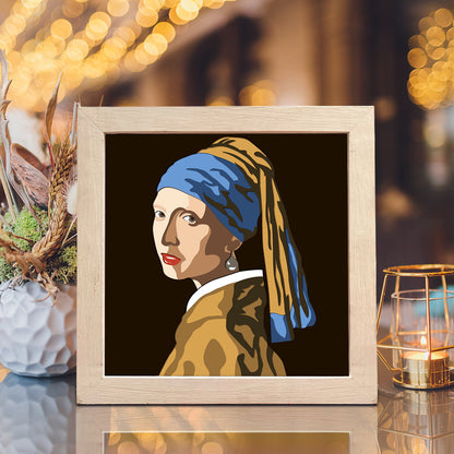 Girl With A Pearl Earring – 3D Paper Cut Shadow Box File - Cricut File - (8x8 inches) - VEKTOR KRAFT