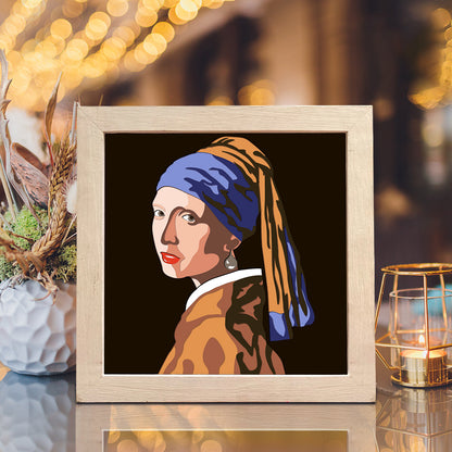 Girl With A Pearl Earring – 3D Paper Cut Shadow Box File - Cricut File - (8x8 inches) - VEKTOR KRAFT
