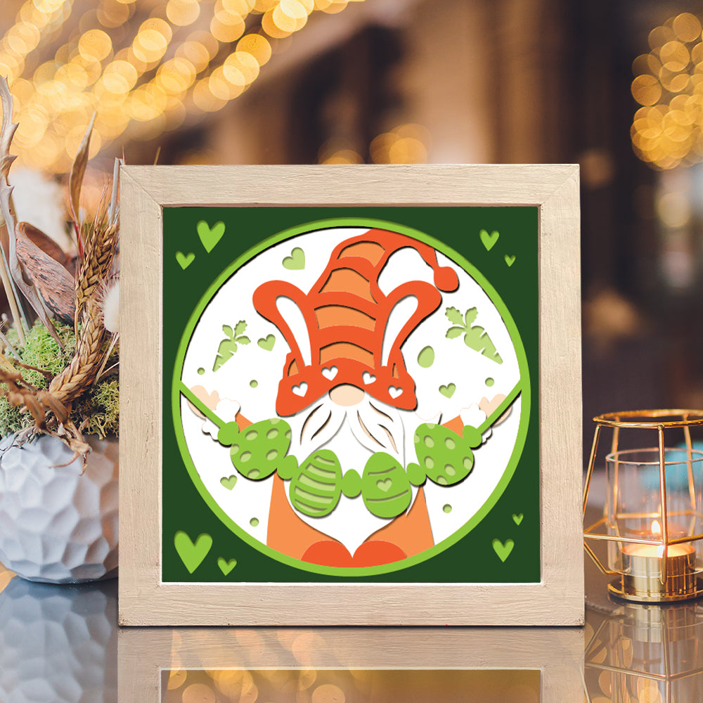 Gnome Easter 3D layered shadow box SVG cut file for Cricut & Silhouette