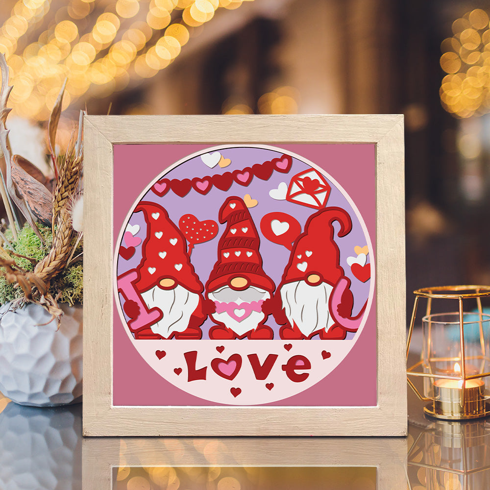 Gnome Love 2 – 3D Shadow Box SVG File for Cricut & Silhouette