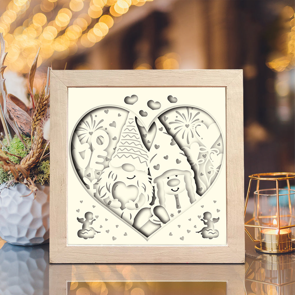 Gnome Love 4 – 3D Shadow Box SVG File for Cricut & Silhouette