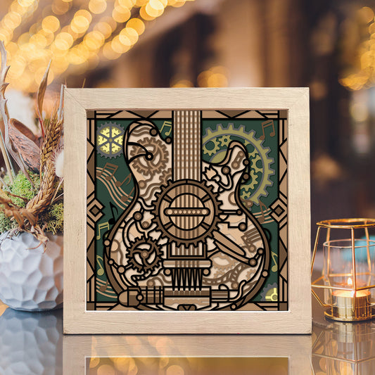 Guitar Multilayer – 3D Shadow Box SVG File for Cricut & Silhouette