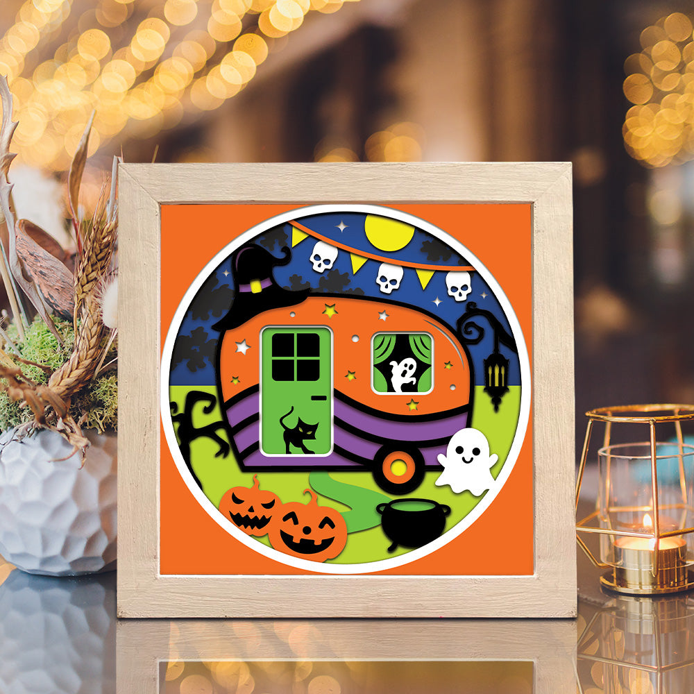 Halloween Camper – 3D Shadow Box SVG File for Cricut & Silhouette
