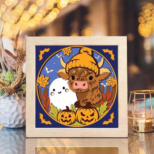Halloween Highland Cow – 3D Shadow Box SVG File for Cricut & Silhouette