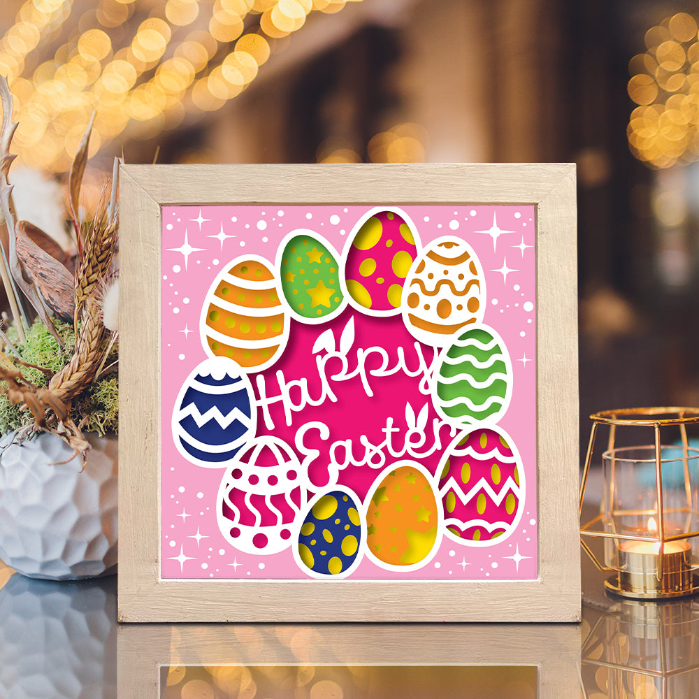 Happy Easter 4 – 3D Shadow Box SVG File for Cricut & Silhouette