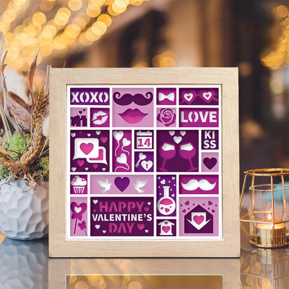 Happy Valentine – 3D Paper Cut Shadow Box File - Cricut File - (8x8 inches) - VEKTOR KRAFT