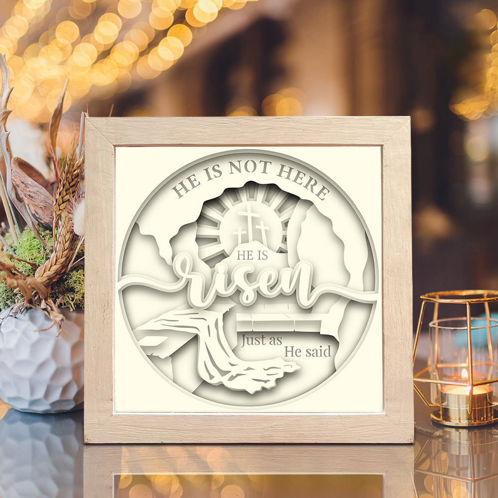He Is Risen 2 – 3D Shadow Box SVG File for Cricut & Silhouette