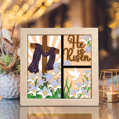 He Is Risen 4 – 3D Paper Cut Shadow Box File - Cricut File - (8x8 inches) - VEKTOR KRAFT