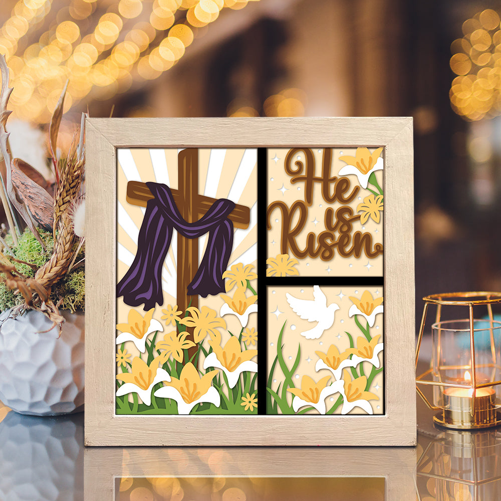 He Is Risen 4 – 3D Paper Cut Shadow Box File - Cricut File - (8x8 inches) - VEKTOR KRAFT