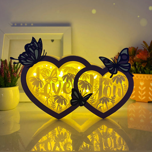 Love You – 3D Heart Couple Box File - Cricut File - VEKTOR KRAFT