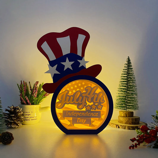 4th Of July – 3D Independence Day Hat Box File - Cricut File - VEKTOR KRAFT