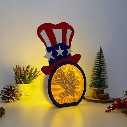 Freedom – 3D Independence Day Hat Box File - Cricut File - VEKTOR KRAFT