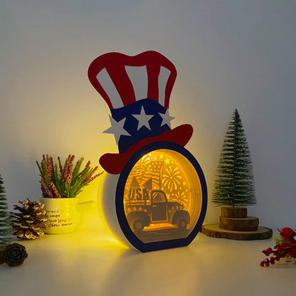 Independence Day Car – 3D Box SVG File for Cricut & Silhouette