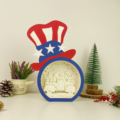 Independence Day Car – 3D Box SVG File for Cricut & Silhouette
