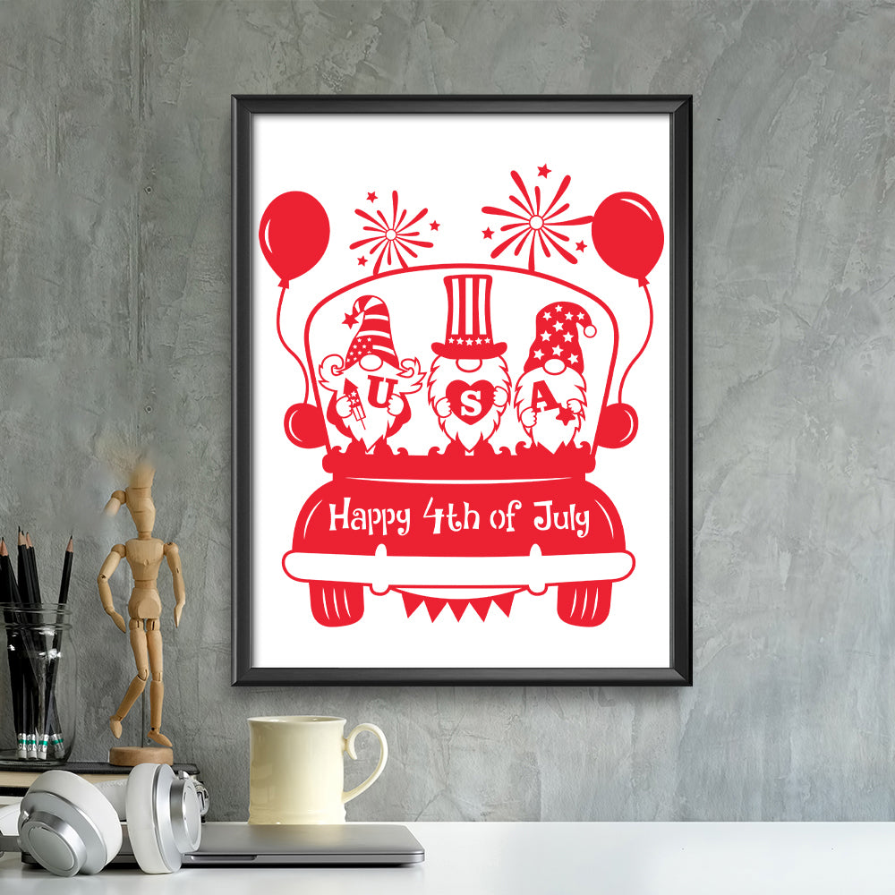 4th Of July Gnome – Kirigami – 3D Lightbox SVG File for Cricut & Silhouette