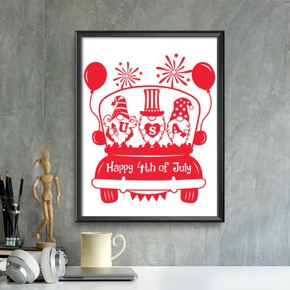 4th Of July Gnome – Kirigami – 3D Lightbox SVG File for Cricut & Silhouette