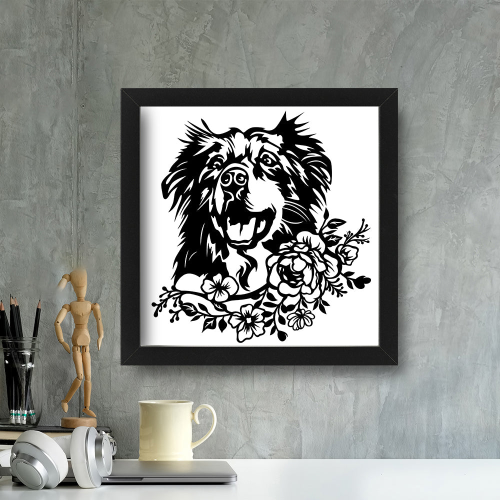 Australian Shepherd – Kirigami – 3D Lightbox SVG File for Cricut & Silhouette