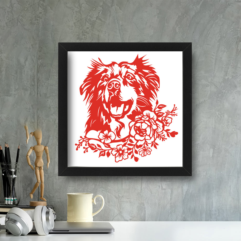 Australian Shepherd – Kirigami – 3D Lightbox SVG File for Cricut & Silhouette
