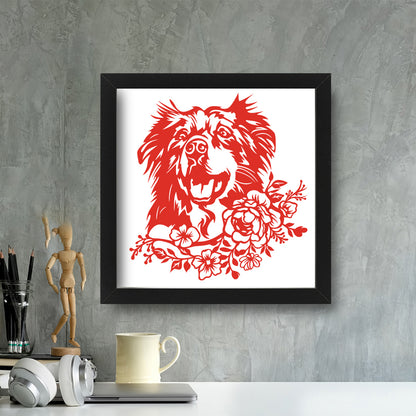 Australian Shepherd – Kirigami – 3D Lightbox SVG File for Cricut & Silhouette