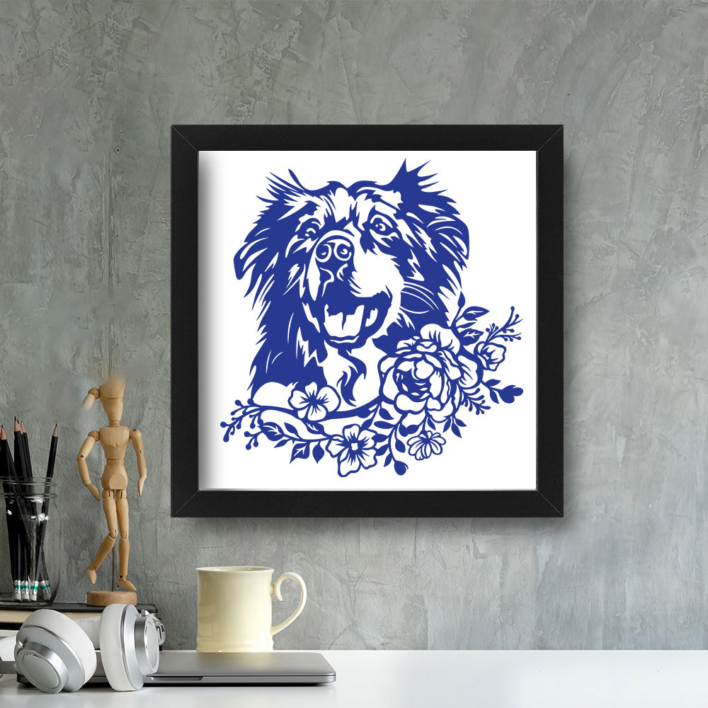 Australian Shepherd – Kirigami – 3D Lightbox SVG File for Cricut & Silhouette