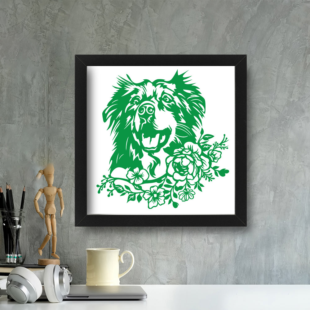 Australian Shepherd – Kirigami – 3D Lightbox SVG File for Cricut & Silhouette
