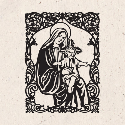 Ave Maria – Kirigami – 3D Lightbox SVG File for Cricut & Silhouette