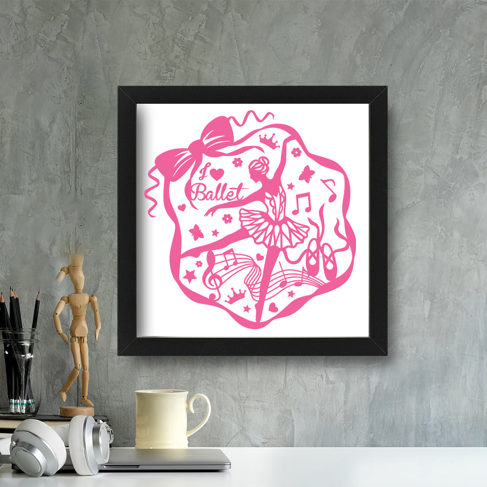 Ballet – Kirigami – 3D Lightbox SVG File for Cricut & Silhouette