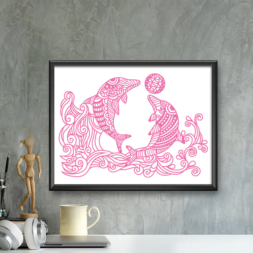 Dolphin – Kirigami – 3D Lightbox SVG File for Cricut & Silhouette