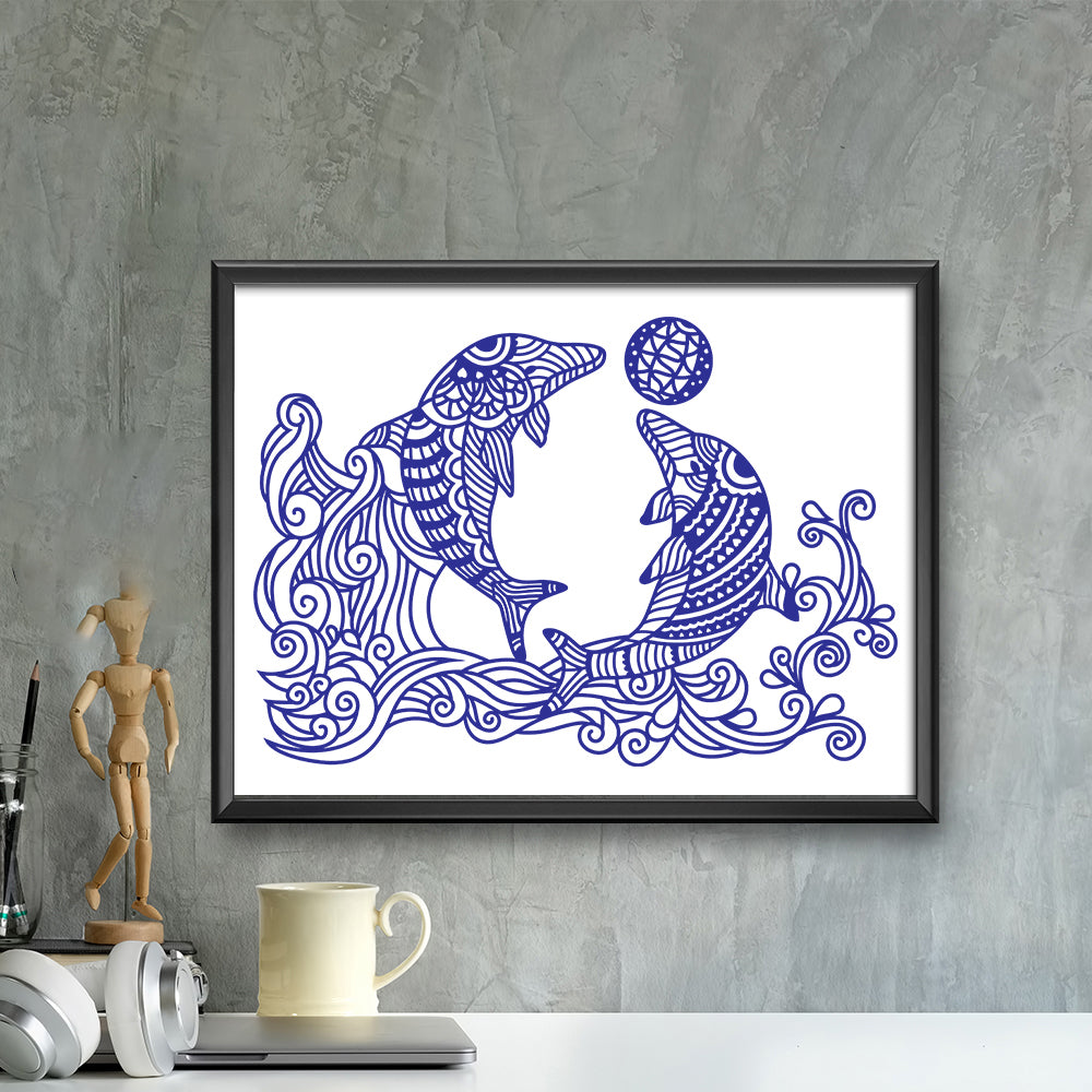 Dolphin – Kirigami – 3D Lightbox SVG File for Cricut & Silhouette
