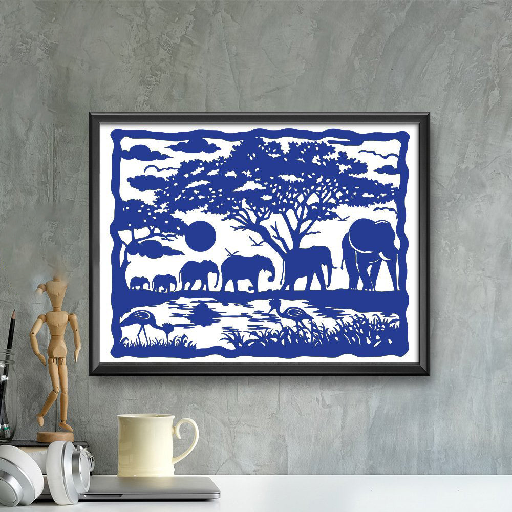Elephant 1 – Kirigami – 3D Lightbox SVG File for Cricut & Silhouette