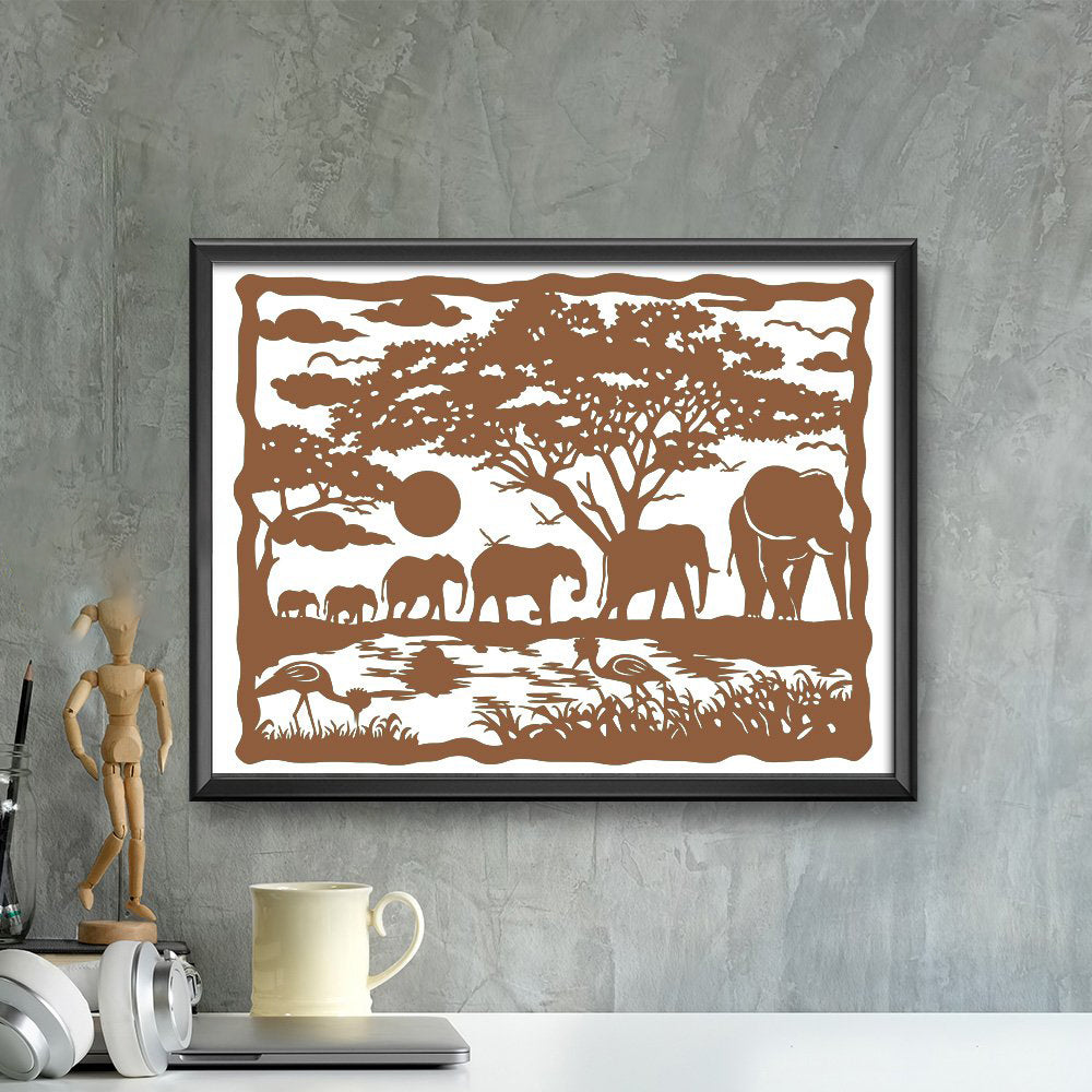 Elephant 1 – Kirigami – 3D Lightbox SVG File for Cricut & Silhouette