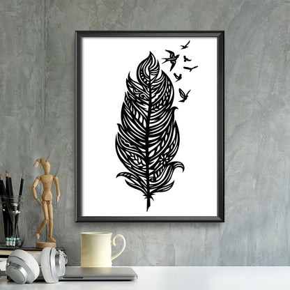 Feather – Kirigami – 3D Lightbox SVG File for Cricut & Silhouette