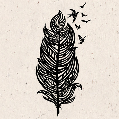 Feather – Kirigami – 3D Lightbox SVG File for Cricut & Silhouette