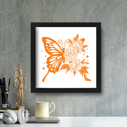 Half Butterfly And Flower – Kirigami – 3D Lightbox SVG File for Cricut & Silhouette