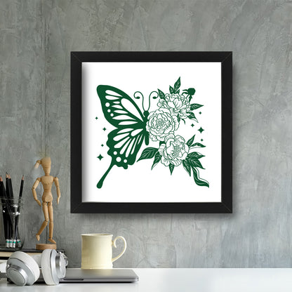 Half Butterfly And Flower – Kirigami – 3D Lightbox SVG File for Cricut & Silhouette