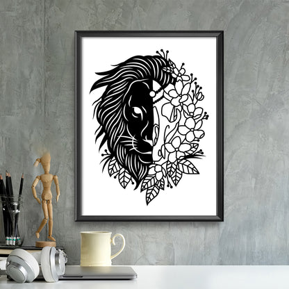 Half Lion Flower – Kirigami – 3D Lightbox SVG File for Cricut & Silhouette