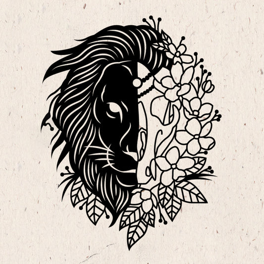 Half Lion Flower – Kirigami - Cricut File - VEKTOR KRAFT