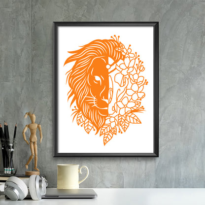 Half Lion Flower – Kirigami – 3D Lightbox SVG File for Cricut & Silhouette