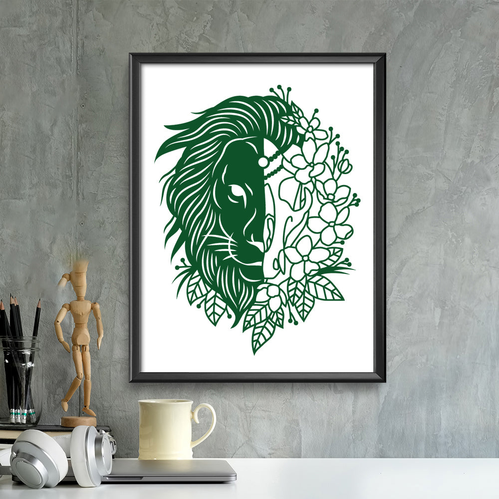 Half Lion Flower – Kirigami – 3D Lightbox SVG File for Cricut & Silhouette