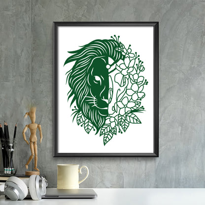 Half Lion Flower – Kirigami – 3D Lightbox SVG File for Cricut & Silhouette