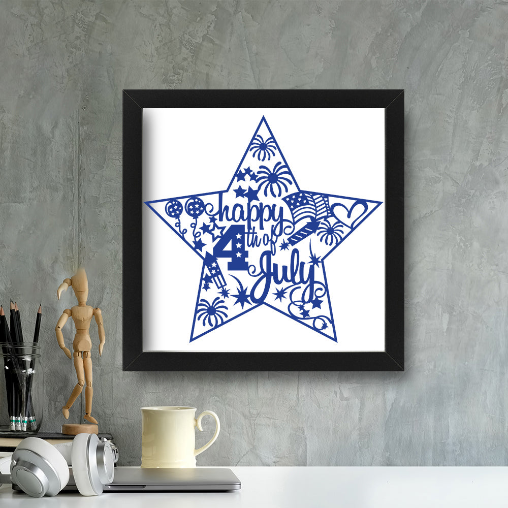 Happy 4th Of July 1 – Kirigami – 3D Lightbox SVG File for Cricut & Silhouette