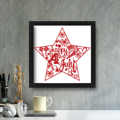 Happy 4th Of July 1 – Kirigami – 3D Lightbox SVG File for Cricut & Silhouette