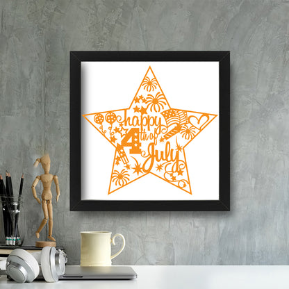 Happy 4th Of July 1 – Kirigami – 3D Lightbox SVG File for Cricut & Silhouette